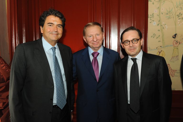 Fabien Baussart with Leonid Kutchma, former Ukranian President and Pierre Lellouche, former French Secretary of State.