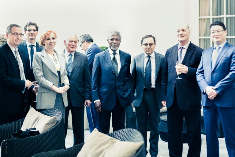 Fabien Baussart with Kofi Annan, former U.N Security General.