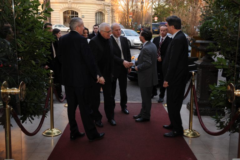 Fabien Baussart with Vaklav Klaus, President of Czech Republic.