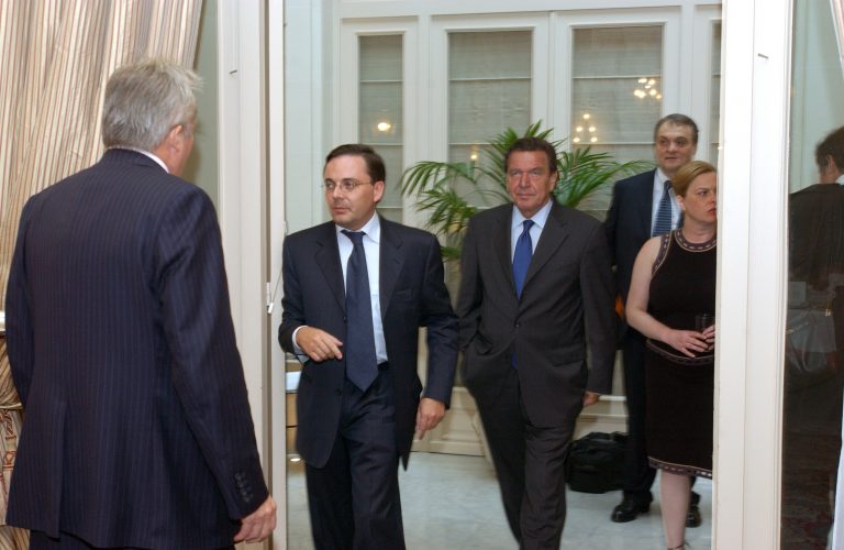 Fabien Baussart with Gerhard Schroder, former German Chancellor.