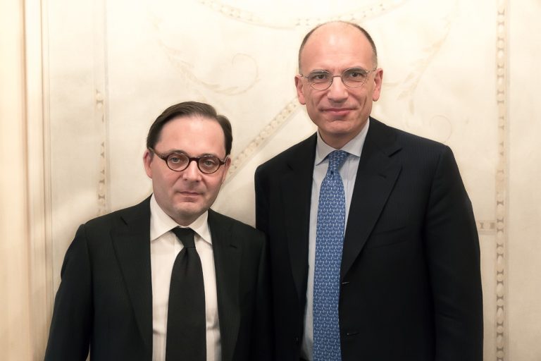 Fabien Baussart with Enrico Letta, former Italian PM.